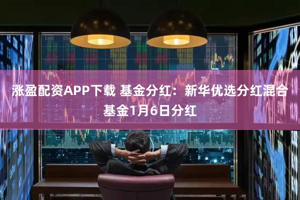 涨盈配资APP下载 基金分红：新华优选分红混合基金1月6日分红